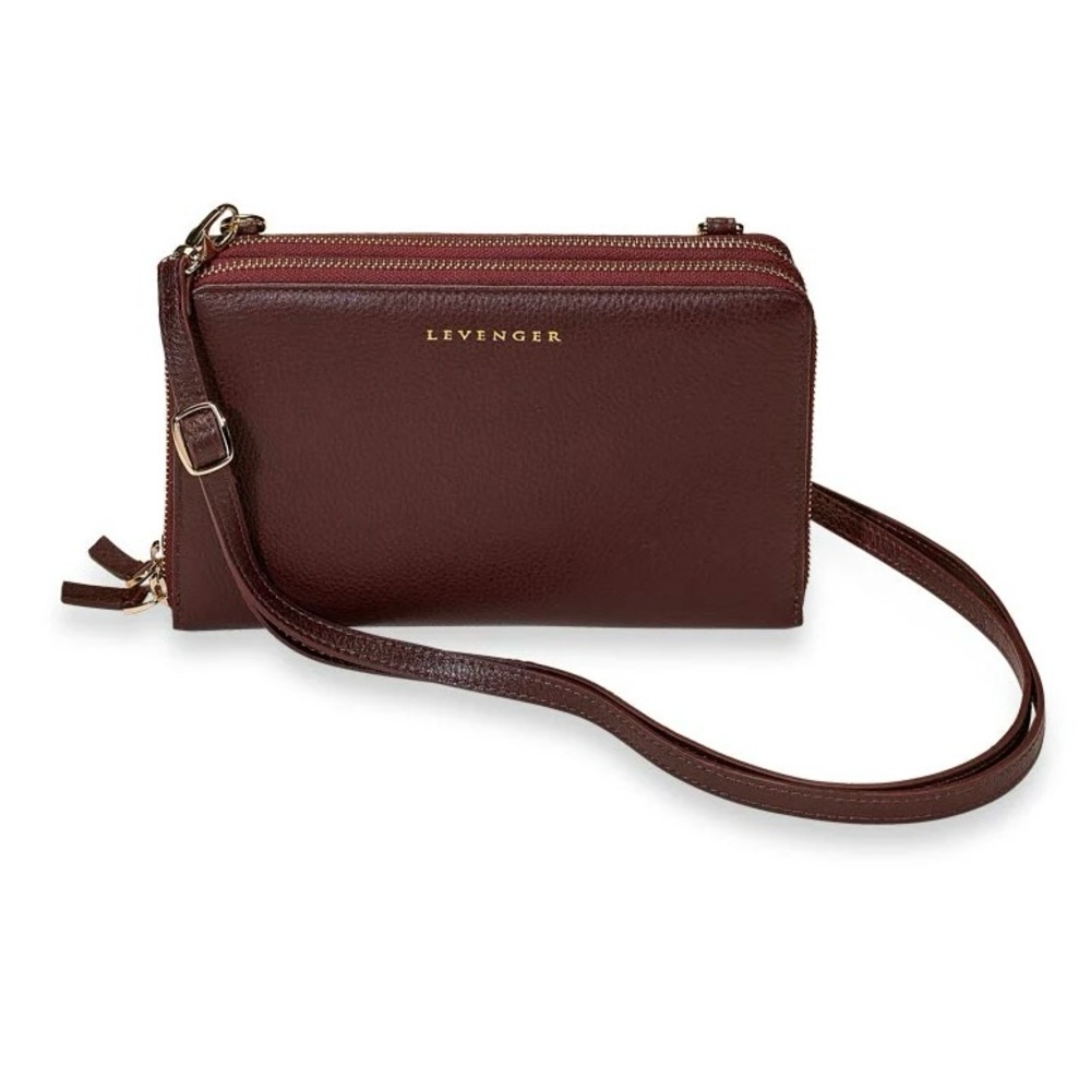 NWT/NIB Levenger Oxblood Carrie Convertible Clutch Bag